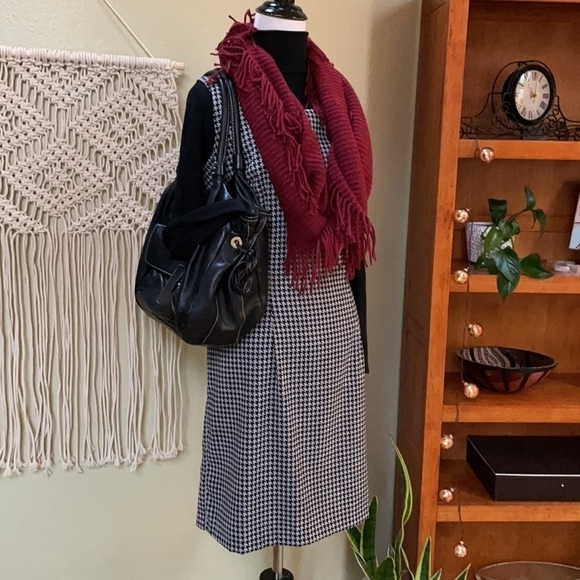 Cimmaron vintage made in USA houndstooth sleeveless dress SZ L - Picture 4 of 11